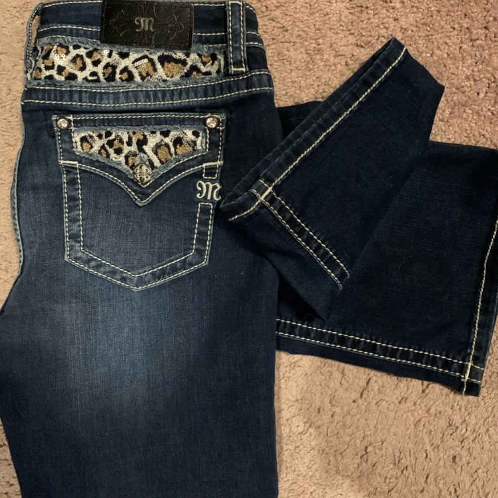 Miss Me Jeans Leopard Sequin Boot Cut NWOT